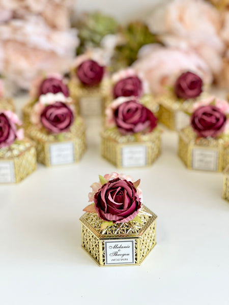 10 pcs Burgundy Wedding Favors, Favors Boxes, Wedding Favors for Guests, Party Favors, Custom Favors, Luxury Favors, Engagement Favor, Boho