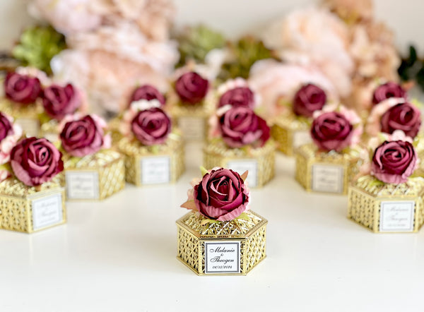 10 pcs Burgundy Wedding Favors, Favors Boxes, Wedding Favors for Guests, Party Favors, Custom Favors, Luxury Favors, Engagement Favor, Boho