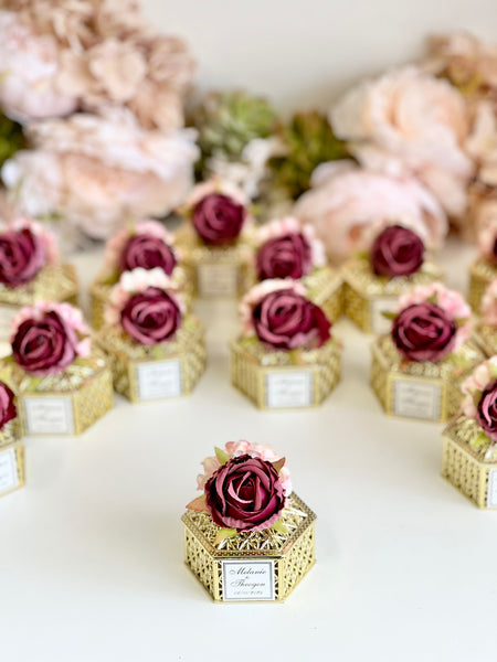10 pcs Burgundy Wedding Favors, Favors Boxes, Wedding Favors for Guests, Party Favors, Custom Favors, Luxury Favors, Engagement Favor, Boho