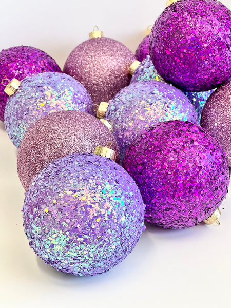 Grape Glitter Christmas Ornament: Handmade Holiday Decor