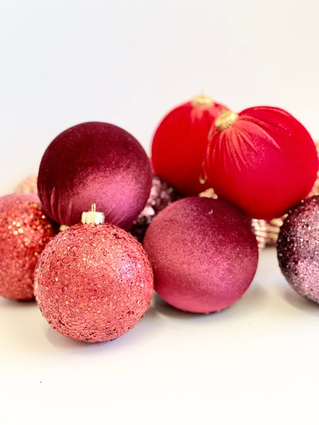 Handmade Red Glitter Christmas Ball Ornament