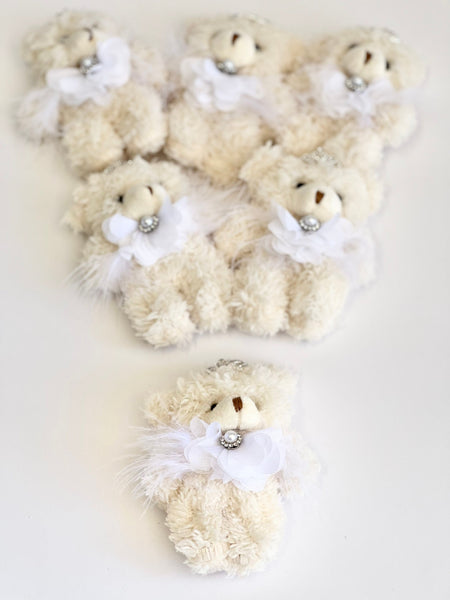 Ivory Teddy Bear Christmas Ornament: Plush Princess Bear