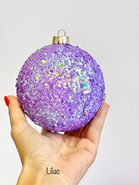 Grape Glitter Christmas Ornament: Handmade Holiday Decor