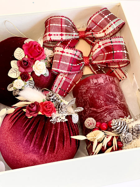 5 pcs Christmas Ornament, Christmas Candles, Rustic Christmas, Christmas Gift for Her, Christmas Bulbs, Handmade Balls, Christmas Decoration