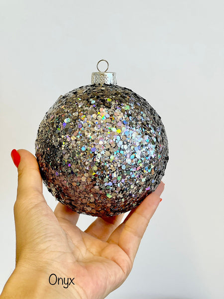 Handmade Onyx Glitter Christmas Ornament