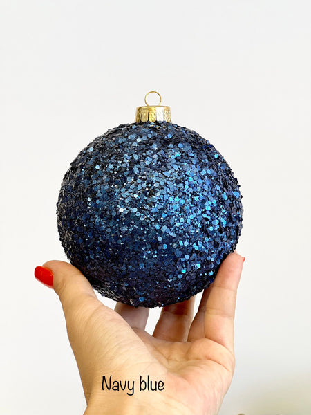 Brook Green Glitter Christmas Ball Ornament: Handmade Decoration