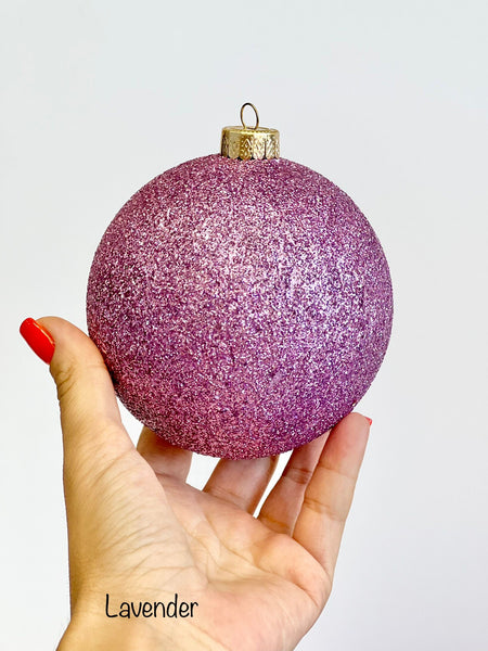 Handmade Lilac Glitter Christmas Ball Ornament