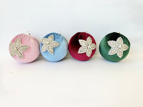 4 pcs Christmas Ornament, Christmas Ball, Rustic Christmas Decorations, Christmas Gift for Her, Christmas Bulbs, Handmade Balls, Christmas
