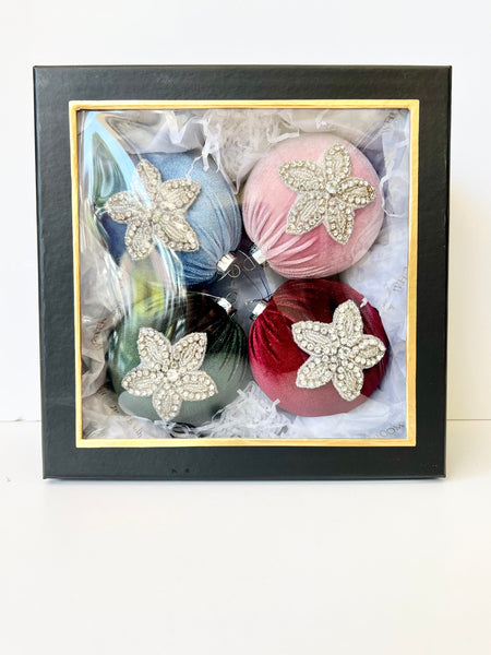 4 pcs Christmas Ornament, Christmas Ball, Rustic Christmas Decorations, Christmas Gift for Her, Christmas Bulbs, Handmade Balls, Christmas