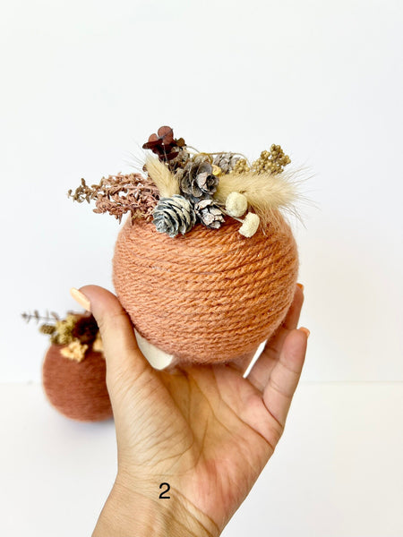 Rustic Yarn Christmas Ball Ornament: Handmade Holiday Decor