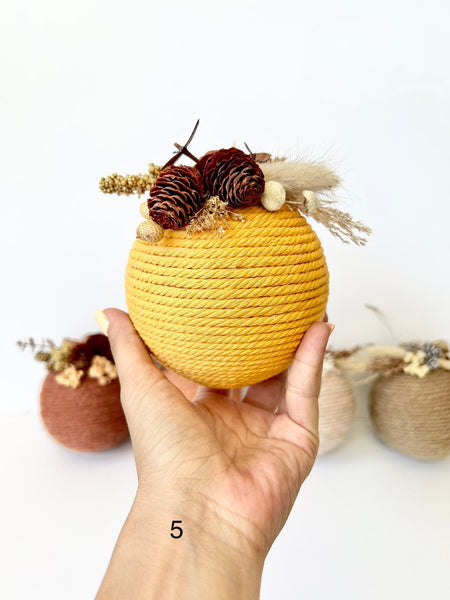 Handmade Yarn Christmas Ornament: Rustic Holiday Ball