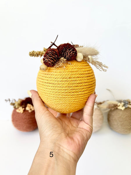 Rustic Yarn Christmas Ball Ornament: Handmade Holiday Decor