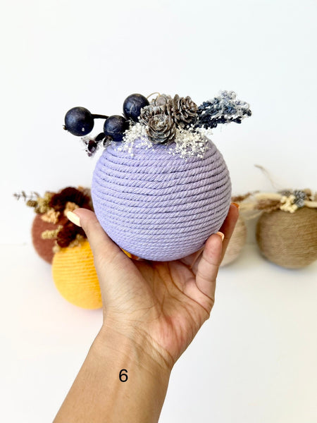 Large 10 Inch Rustic Yarn Christmas Ornament, Handmade Wrapped Ball, Farmhouse Holiday Tree Decor, Statement Bauble