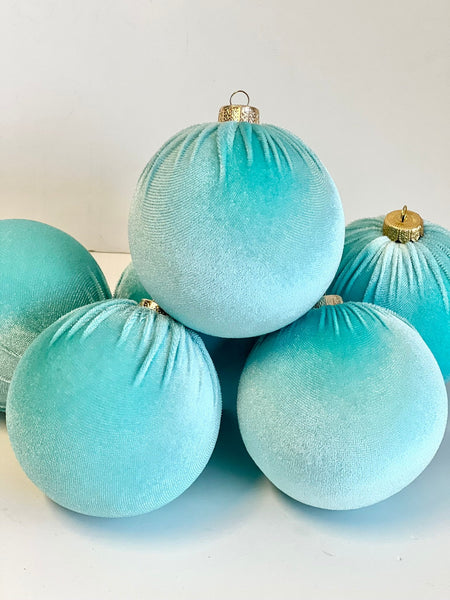 6 pcs Tiffany Velvet Christmas Balls, Christmas Tree Decorations, Handmade Christmas Bulbs, Christmas Gift, Christmas Box, Home Decorations