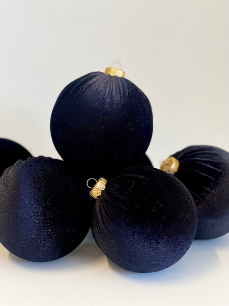 Black Velvet Christmas Ornament: Custom Glitter Ball