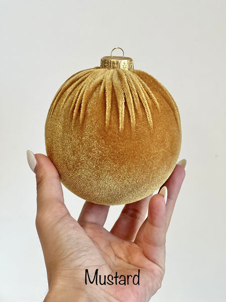 Handmade Gold Velvet Christmas Ball Ornament