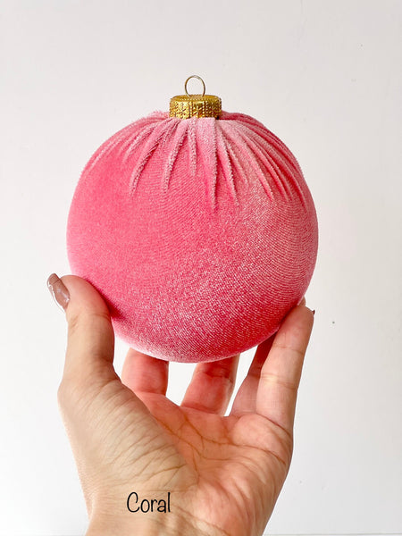 Rufous Velvet Christmas Ball Ornament: Handmade Holiday Decor
