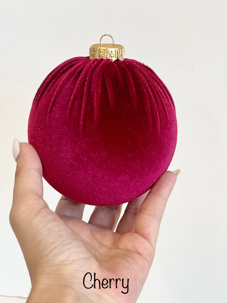Handmade Red Velvet Christmas Ball Ornament