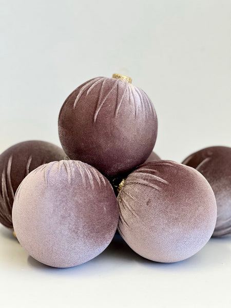 Handmade Mauve Velvet Christmas Ball Ornament