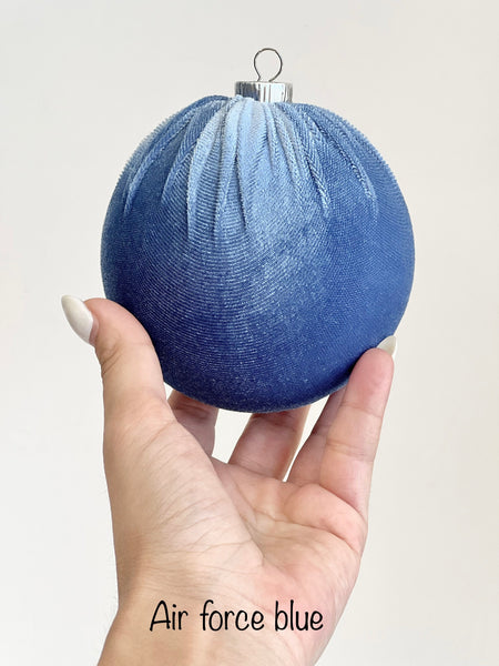 Handmade Gray Velvet Christmas Ball Ornament
