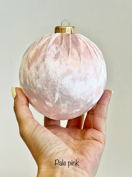 Handmade Velvet Christmas Ornament: Foxy Pink Christmas Ball