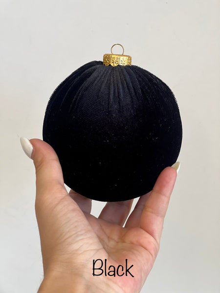 White Velvet Christmas Ball Ornament: Custom Holiday Decor