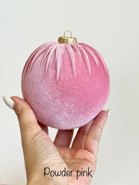 Handmade Powder Pink Velvet Christmas Ornament