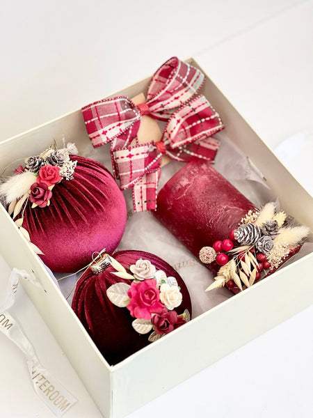 5 pcs Christmas Ornament, Christmas Candles, Rustic Christmas, Christmas Gift for Her, Christmas Bulbs, Handmade Balls, Christmas Decoration