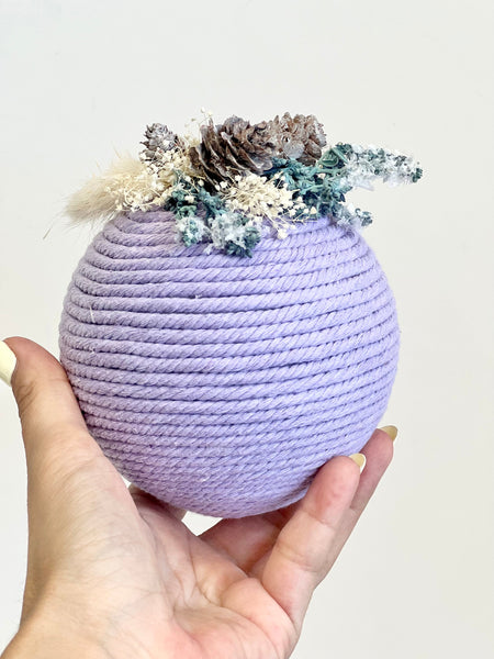 Handmade Yarn Christmas Ball Ornaments: Rustic Holiday Decor, Set of 4