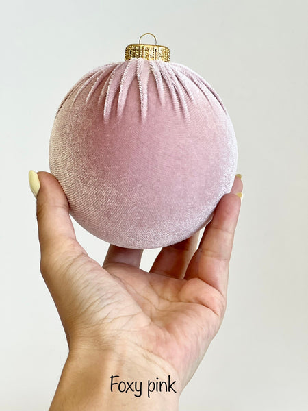 Handmade Baby Pink Velvet Christmas Ornament