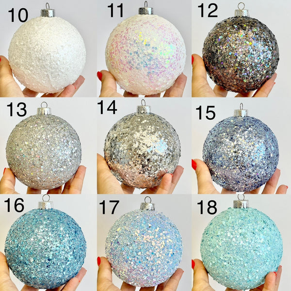 Handmade Glitter Christmas Ornament: Large Tree Ball Decor