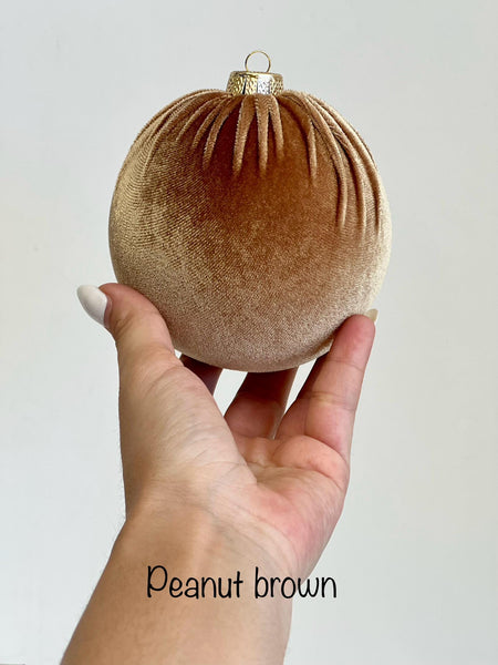 Handmade Russet Velvet Christmas Ball Ornament