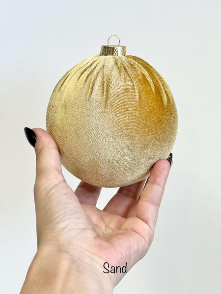 Handmade Gold Velvet Christmas Ball Ornament