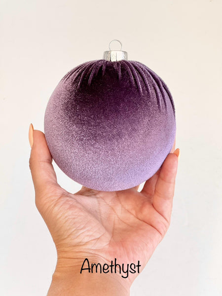 Handmade Plum Velvet Christmas Ball Ornament