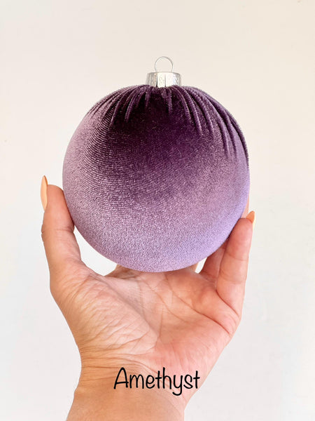Handmade Lilac Velvet Christmas Ball Ornament