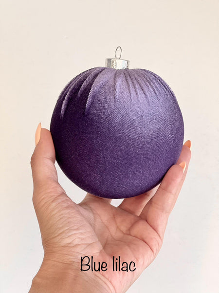 Amethyst Velvet Christmas Ornament, Handmade Purple Ball, Custom Size Jewel Tone Holiday Tree Decor, Luxury Bauble