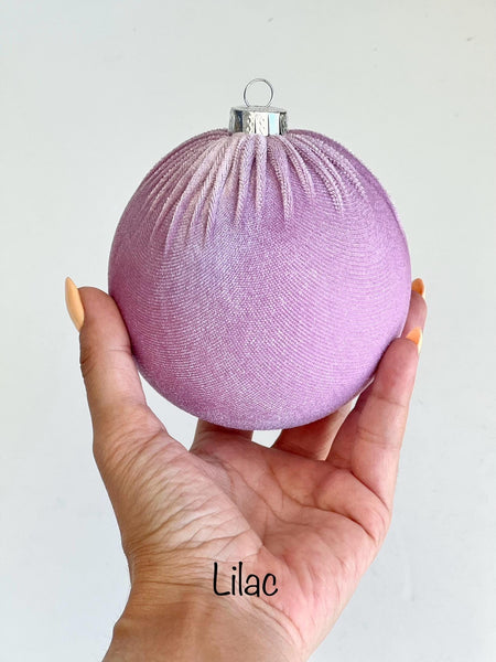 Amethyst Velvet Christmas Ornament, Handmade Purple Ball, Custom Size Jewel Tone Holiday Tree Decor, Luxury Bauble