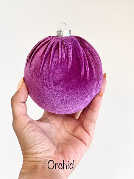 Handmade Velvet Christmas Ornament: Orchid Holiday Decor