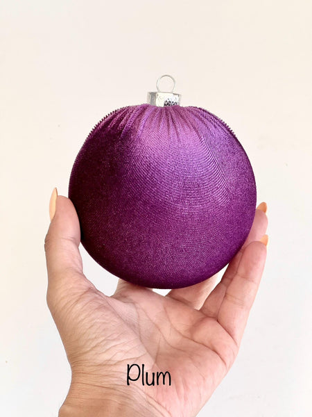 Handmade Plum Velvet Christmas Ball Ornament