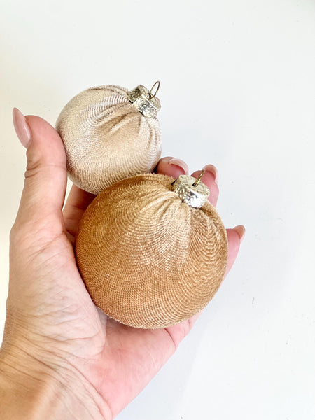 6 Velvet Christmas Balls: Custom Handmade Ornaments