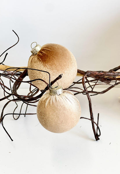 6 Velvet Christmas Balls: Custom Handmade Ornaments