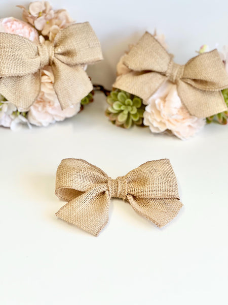 Large Burlap Christmas Bow, Rustic Tree Ornament, Farmhouse Wreath and Holiday Decor