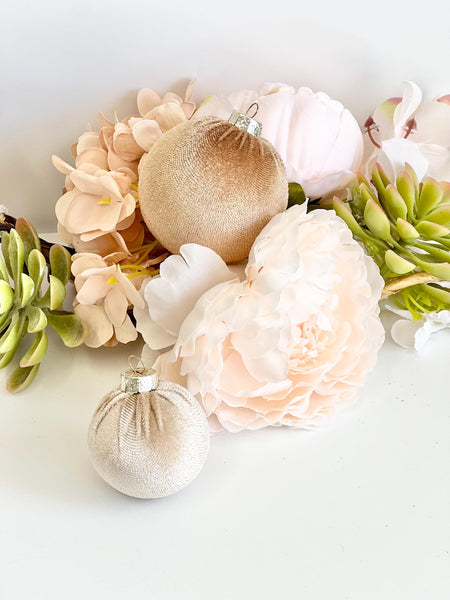 6 Velvet Christmas Balls: Custom Handmade Ornaments