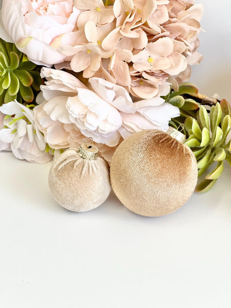 6 Velvet Christmas Balls: Custom Handmade Ornaments