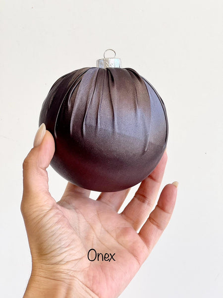 Handmade Black Satin Christmas Ball Ornament