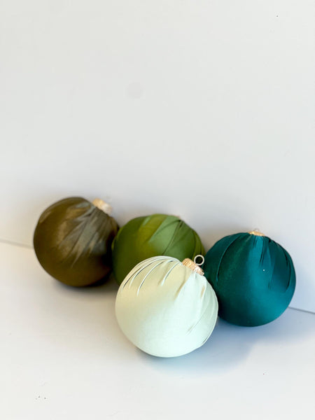 Handmade Emerald Green Satin Christmas Ornament