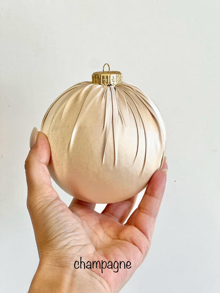 Handmade Satin Christmas Ball Ornament: Copper Holiday Decor