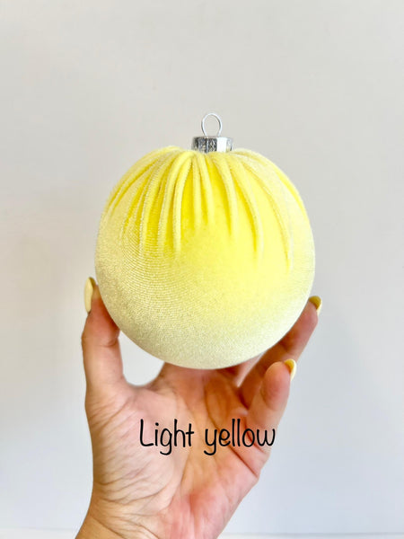 Handmade Light Yellow Velvet Christmas Ornament