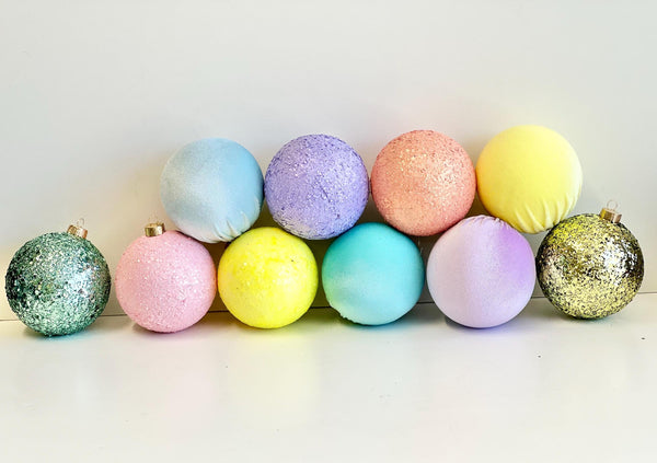 Yellow Glitter Christmas Ball Ornament