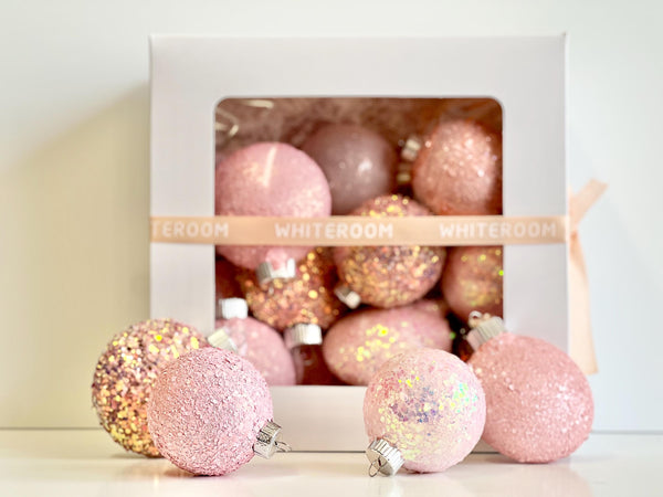 16 pcs Christmas Ornament, Christmas Bulbs, Pink Christmas Decorations, Christmas Gift, Custom Christmas Balls, Handmade Bulbs, Gift Set